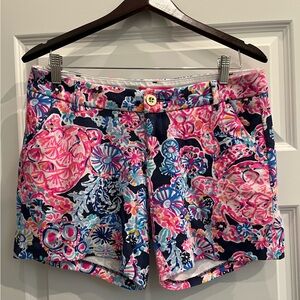 Lily Pulitzer Knit Shorts In Turtle Amazement, Size 4, VGUC